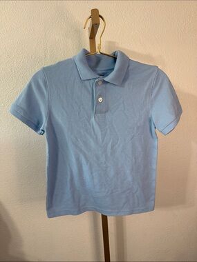 Light Blue Kids Polo Shirt - Classic Short Sleeve- School uniform- Small (5/6)